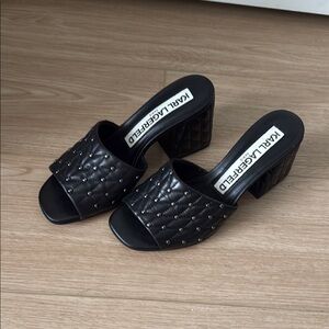 Karl Lagerfeld Black Quilted Women's Mules